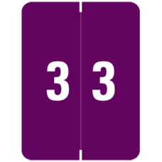 XLCC-3 | Smead 67243 Purple 3 Numeric Labels Size 1-1/2 W x 2 H 500/Box