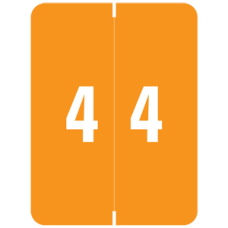 XLCC-4 | Smead 67244 Orange 4 Numeric Labels Size 1-1/2 W x 2 H 500/Box