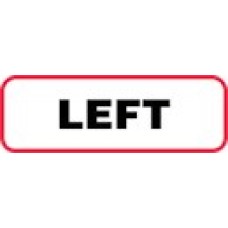XLEFT | LEFT Label, Sz 1/2 X 1-1/2, Printed Black with Red Border, 1000/bx