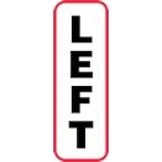 XLEFTV | LEFT Vertical Label, Sz 1/2 X 1-1/2, Printed Black with Red Border, 1000/bx