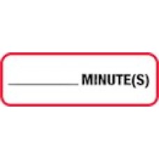 XMIN | MINUTES Label, Sz 1/2 X 1-1/2, Printed Black with Red Border, 1000/bx