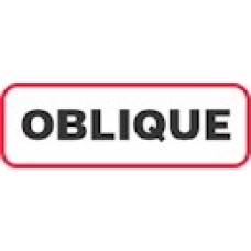 XOBL | OBLIQUE Label, Sz 1/2 X 1-1/2, Printed Black with Red Border, 1000/bx