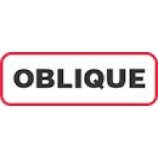 XOBL | OBLIQUE Label, Sz 1/2 X 1-1/2, Printed Black with Red Border, 1000/bx
