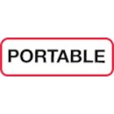 XPORT | PORTABLE Label, Sz 1/2 X 1-1/2, Printed Black with Red Border, 1000/bx