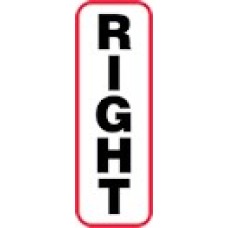 XRIGHTV | RIGHT Vertical Label, Sz 1/2 X 1-1/2, Printed Blk with Red Border, 1000/bx