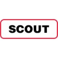 XSCOUT | SCOUT Label, Sz 1/2 X 1-1/2, Printed Black with Red Border, 1000/bx