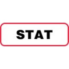 XSTAT | STAT Label, Sz 1/2 X 1-1/2, Printed Black with Red Border, 1000/bx