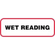 XWET | WET READING Label, Sz 1/2 X 1-1/2, Printed Blk with Red Border, 1000/bx