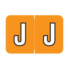 COPK-J | Lt Orange J Labels Colwell Jewel Tone Size 1H x 1-1/2W Laminated 225/Pack