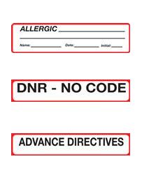 Allergy Labels For Medical Charts