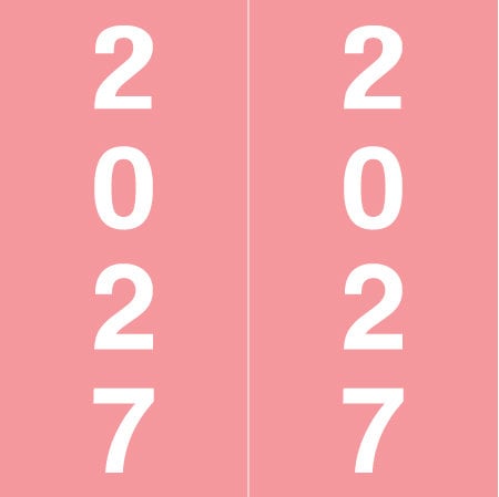 2027 Year Labels